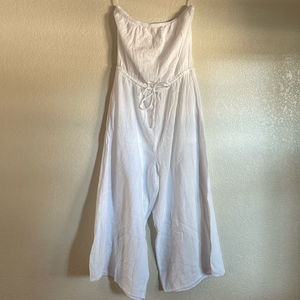 Aerie white wide leg bathing suit cover up
